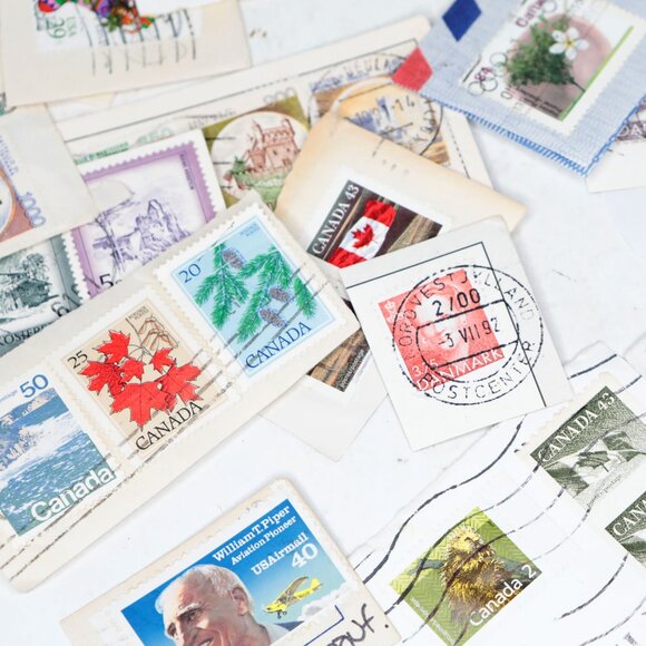 Vintage Postage Stamp Collection Canada US Germany Denmark Italy USA Collectable - Picture 15 of 15